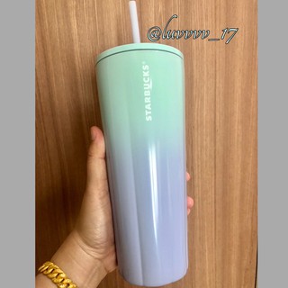 Starbucks Stainless Tumbler Venti 24 Oz Purple Puffy Gradient.