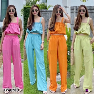 #15961 Set 2 ชิ้น สายเดี่ยว+ขายาว