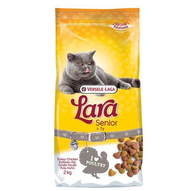 ลาร่า อาหารแมว สูตรแมวแก่ อายุ 7 ปีขึ้นไป Lara Senior Cat Food (7 years old+) 2kg.