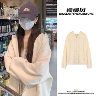 BH 【ฝ้าย】มี สีให้เลือก เสื้อฮู้ด แขนยาว oversize เสื้อฮูท ใส่สบายๆ 2022 ใหม่ BH220001