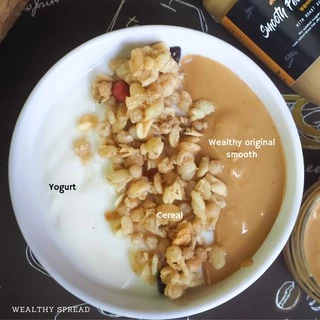 Wealthy smooth เนยถั่วรสออริจินอลไม่เติมน้ำตาล 100g No sugar smooth peanut butter