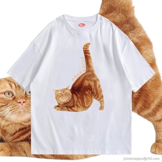 CZH (🔥พร้อมส่ง🔥) เสื้อ  ORANG CAT ผ้าCotton 100% ผ้าดีมากก มีขาวและดำ  ทั้งทรงปกติและ OVERSIZE S M L