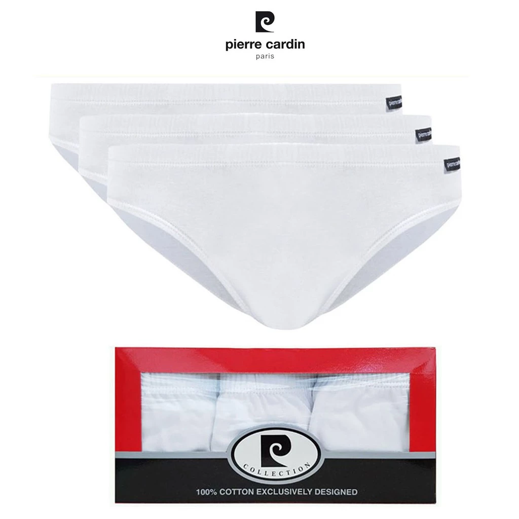 Pierre Cardin PB-100 (PACK3) กางเกงชั้นใน Classic Soft Design สีขาวล้วน