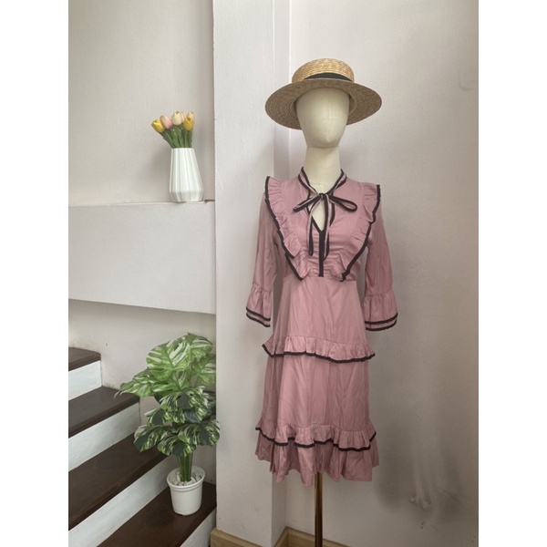 เดรสสั้นflat2112,sizeSมือสองสภาพดี