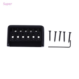 Super 6 String Electric Guitar Bridge Hard Tail Top Load Fixed Hard Tail Parts Black