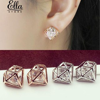 เครื่องประดับ Cubic Zirconia ของผู้หญิง Hollow Ear Studs ต่างหูเครื่องประดับแฟชั่น Party