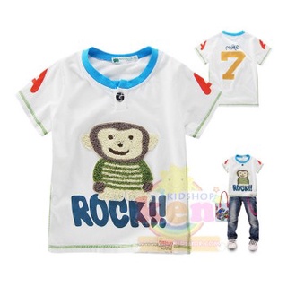 SagoKids เสื้อเด็กแขนสั้น เจ้าจ๋อฟูฟู สีขาว