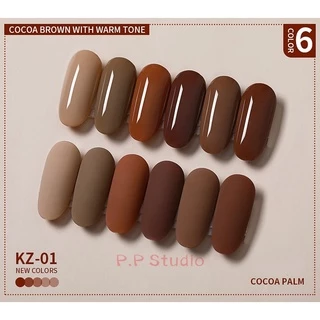 AS สีเจล สีทาเล็บ โทนสีโกโก้ ช็อคโกแลต ขนาด 15ml. รหัส KZ