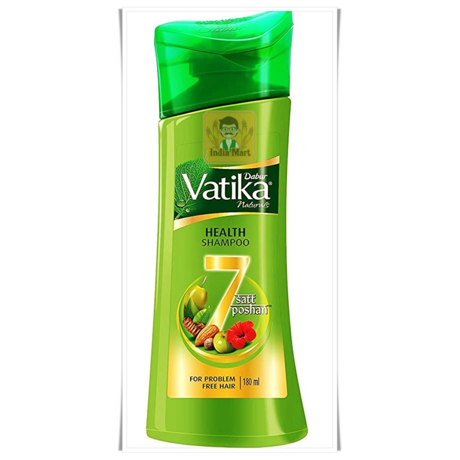 แชมพูสระผมเพื่อสุขภาพของเส้นผมจากประเทศอินเดีย ยี่ห้อ Vatika (180 มล) - Vatika Shampoo (Henna &amp; Amla) - 180 ml