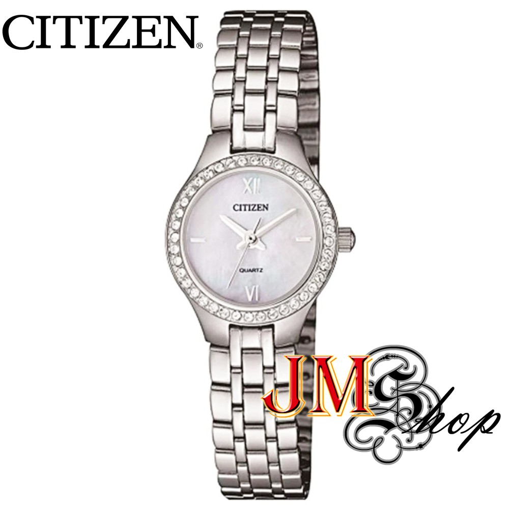 CITIZEN นาฬิกาข้อมือผู้หญิง สแตนเลสแท้ รุ่น EJ6140-57D (สีเงิน)