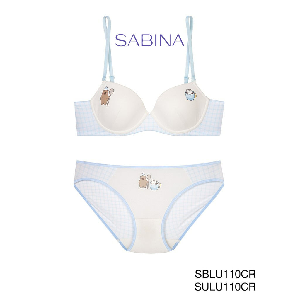 Sabina เซตชุดชั้นใน Pretty Perfect Collection My Sticker SBLU110CR+SULU110CR สีครีม