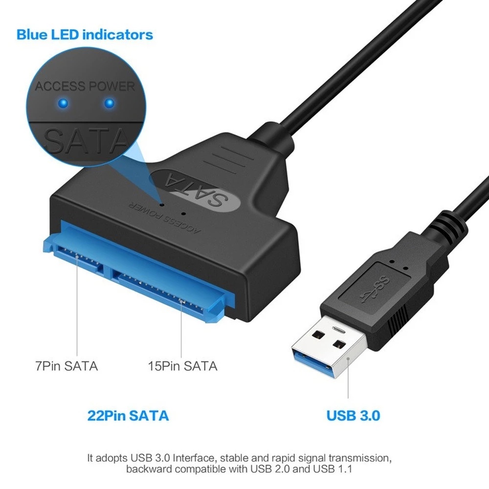 สายเคเบิลอะแดปเตอร์ usb sata 3 เป็น usb 3.0 2.0 สําหรับคอมพิวเตอร์ #5