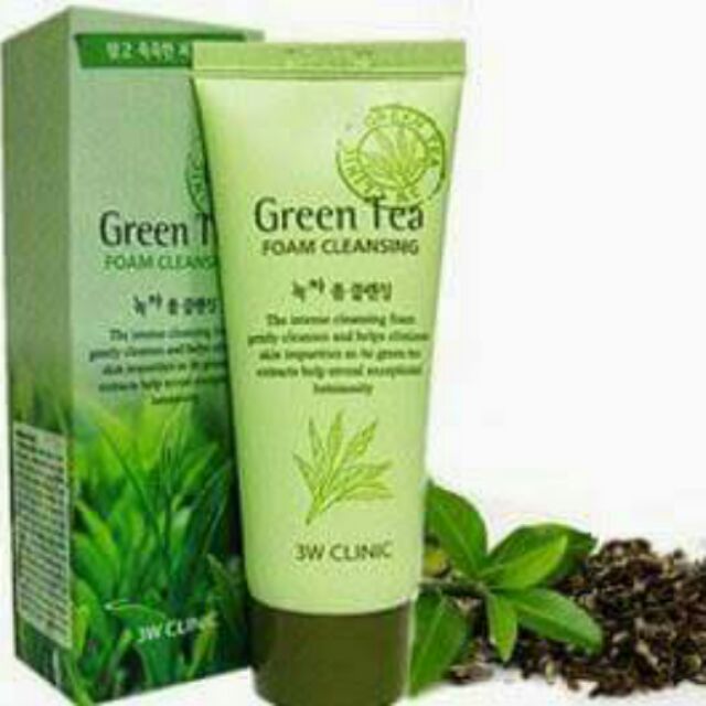 (แท้💯%/พร้อมส่ง)โฟมล้างหน้าสูตรชาเขียว 3W CLINIC