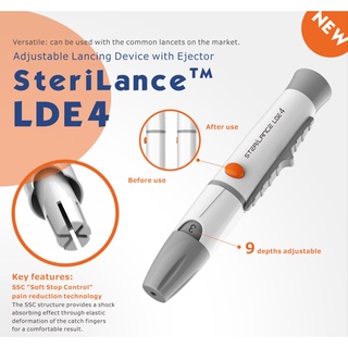 ปากกาตรวจน้ำตาลปลายนิ้ว Sterilance LDE4 แถมเข็ม 100 ชิ้น