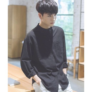 เสื้อเชิ้ตคอจีนสีพื้น