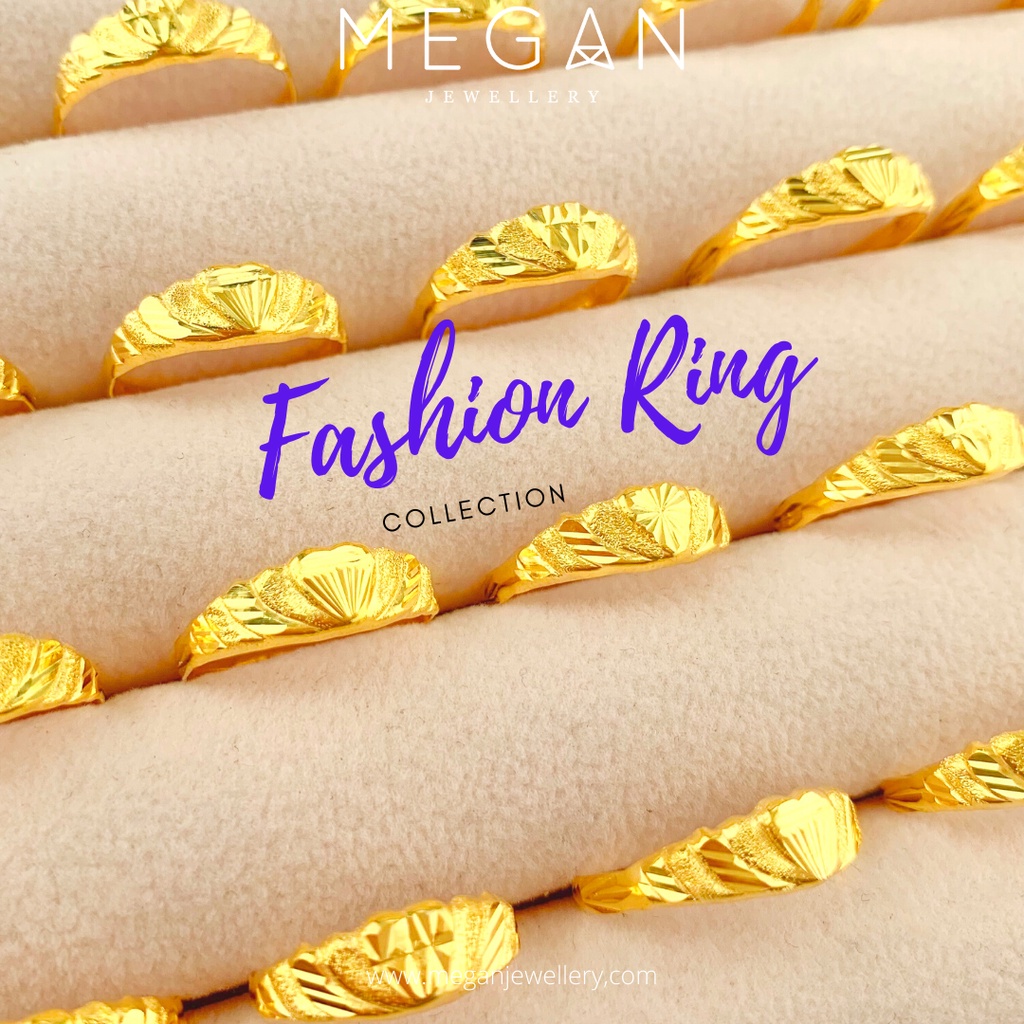 Megan Jewellery แหวนแฟชั ่ น Emas 916/Gold 916 ( Bawah 1g🚚