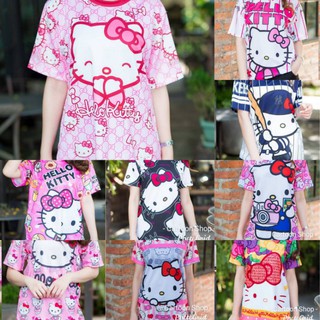 [KITT142 ลดสูงสุด80]เสื้อยืด ผ้าไมโคร​ ผ้า​เสื้อ​กีฬา​ สำหรับคนรักคิตตี้