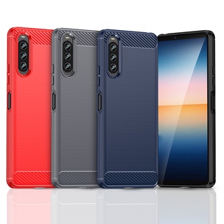 เคสโทรศัพท์ซิลิโคน tpu แบบนิ่ม คาร์บอนไฟเบอร์ กันกระแทก สําหรับ SONY Xperia 10 IV Fourth Generation