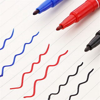 10PCS/Set Red Black Blue Wrinting Permanent Marker Pen Oliy Marker Pen Office School Stunents Stationery