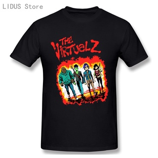 เสื้อยืดผู้ เสื้อยืดลําลอง ผ้าฝ้าย 100% พิมพ์ลาย The Virtualz Gorillaz แฟชั่น สําหรับผู้ชาย LHZY S-5XL