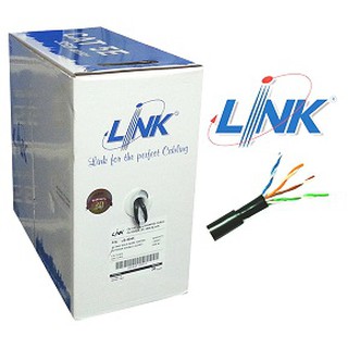 Link CAT6 สายแลน สาย Lan สาย UTP (ภายนอก) เปลือกหุ้ม 2 ชั้นโค้ด US-9106out/US-9106OUT-1 ความเร็วสูงสุด 1 Gbps ขายยกลัง