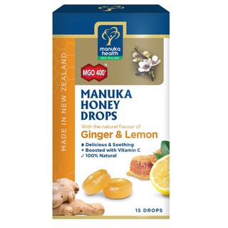 Manuka Health Manuka Honey Drops Lemon &amp; Ginger 15 Pack 65g