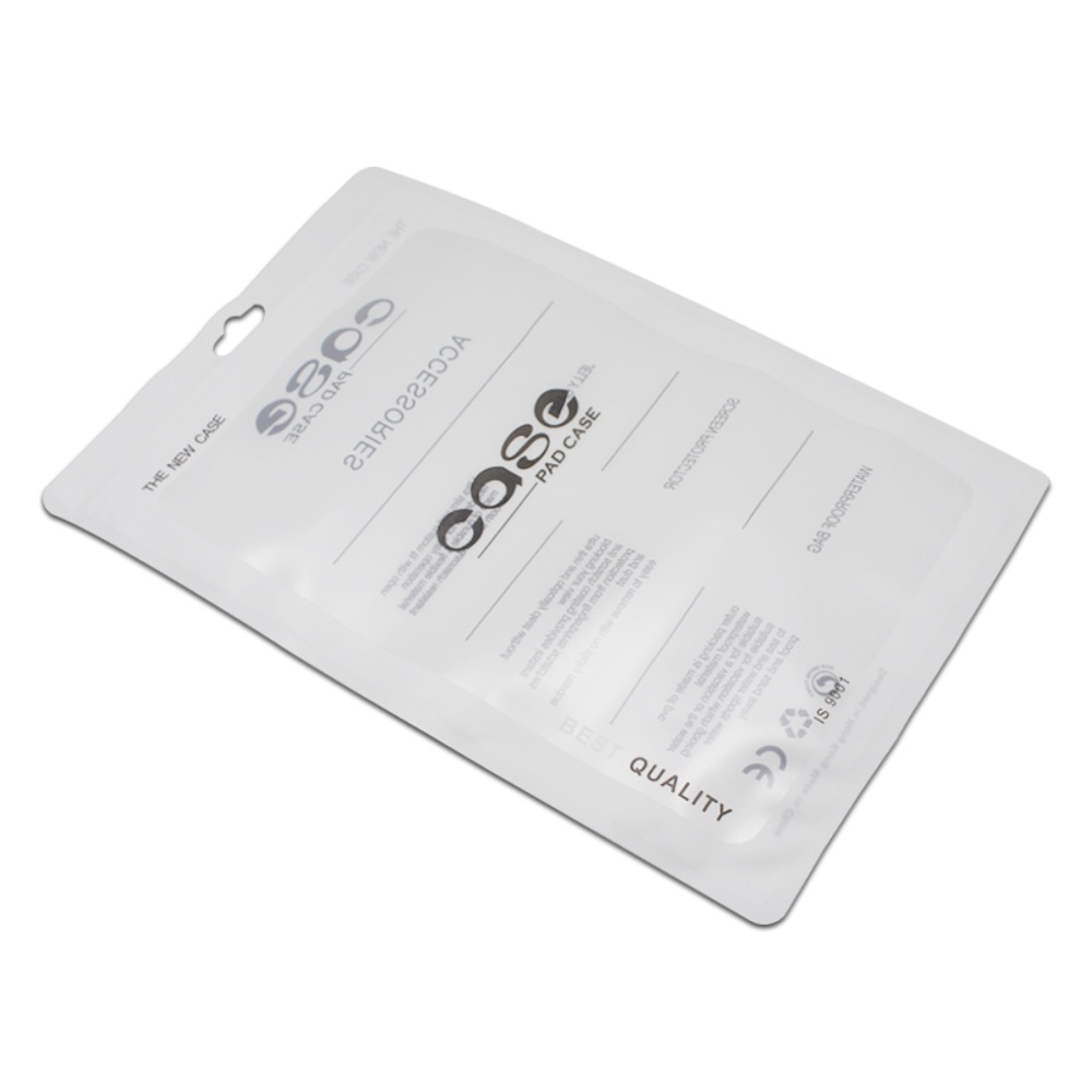 1928cm Matte White Zipper Top Tablet Case Plastic Packaging Bag For iPad mini Case Storage With