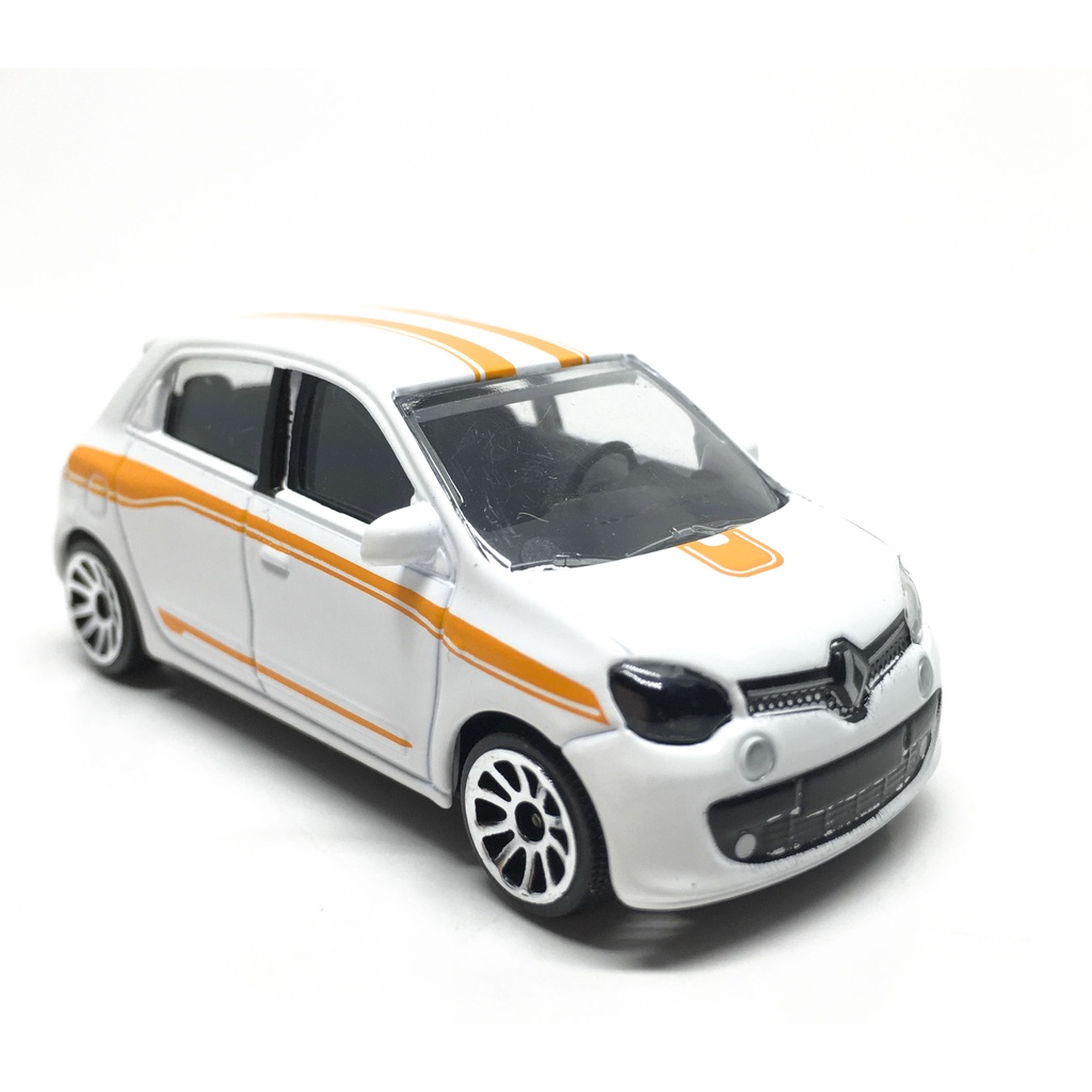Majorette Renault TWINGO III - White Color - Orange Stripe /Wheels 5U /scale 1/54 (3 inches) no Pack