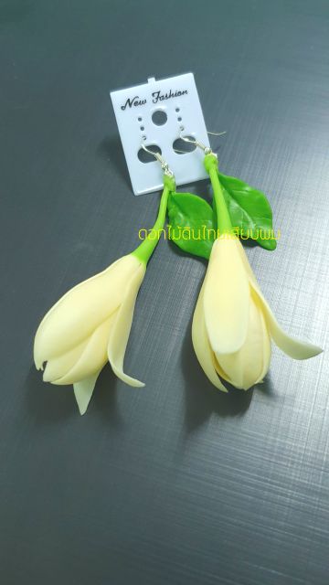 ต่างหูดอกไม้ไทยดินปั้น - รูปที่ 2