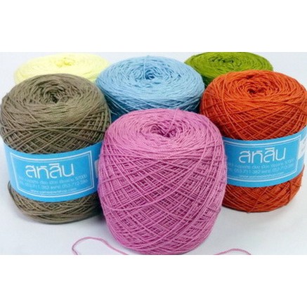 สหสิน เส้นอ้วน สีพื้น 1ม้วน 200กรัม ด้ายถัก ไหม ด้ายเบอร์20 ด้ายเส้นใหญ่ ด้ายซัมเมอร์ สหสิน