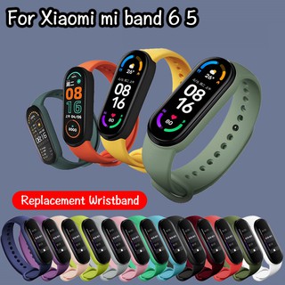 Mi วง 6 5 สายสำหรับ Xiaomi Mi วง 6 5 ซิลิโคนสายรัดข้อมือสร้อยข้อมือเปลี่ยนสำหรับ Xiaomi วง 6 5 MiBand 6 5 ข้อมือสี TPU สาย miband 6 5 สร้อยข้อมือ