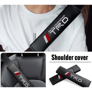 ราคาต่อ 2 ชิ้น หุ้มเบลท์ เคฟล่า ลาย โตโยต้า ทีอาร์ดี Toyota TRD Logo Universal 2pcs Carbon fiber Seat belt Shoulder