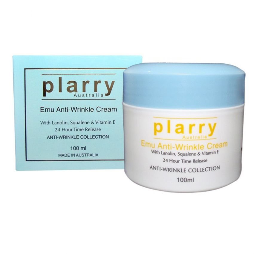 สินค้าใหม่ ของแท้ถูกที่สุดใน Shopee Plarry Emu Anti-Wrinkle Cream ครีมอีมู พลารี่ สำหรับกลางคืน (ฝาสีฟ้า) 100ml.