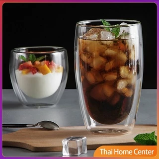 [A665] แก้วกาแฟ สไตล์ ญี่ปุ่น Double-layer glass