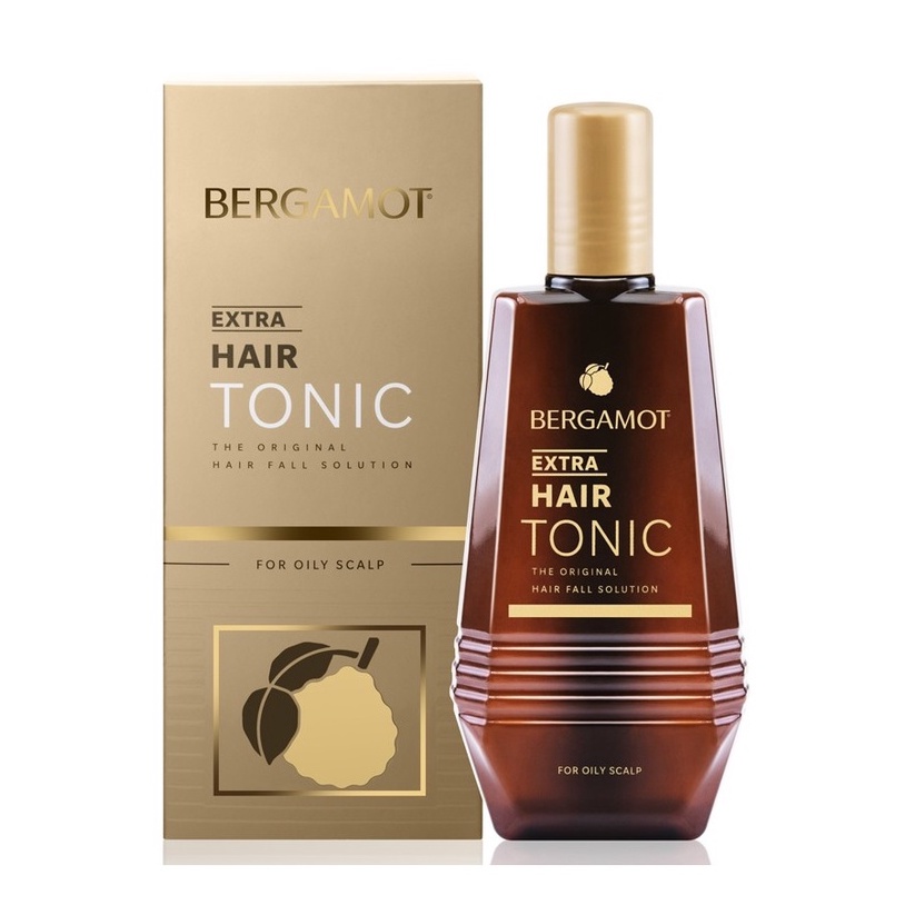 Bergamot Extra Hair Tonic เบอกาม็อท แฮร์โทนิค สีทอง สำหรับหนังศรีษะมัน ขนาด 100 ml 03741 / 200 ml 03