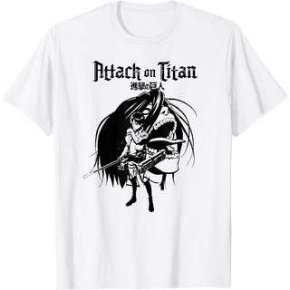 เสื้อยืดโอเวอร์ไซส์เสื้อยืด พิมพ์ลาย Attack on Titan Eren and TitanS-3XL