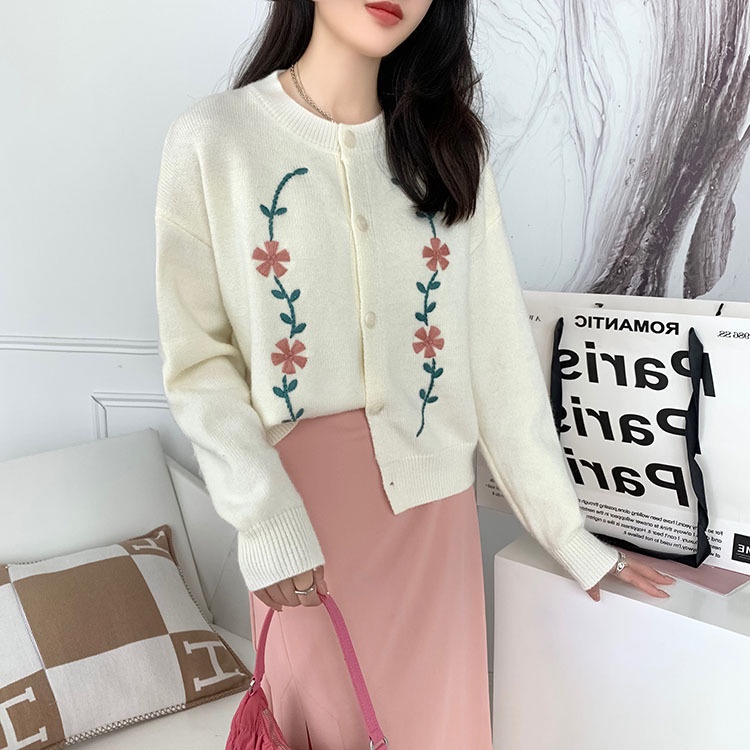 MAGICAL FLOWER CARDI เกาหลี CARDIGAN SWEATHER เกาหลีผู้หญิง SWETER PREMIUM KNITTED MATERIAL