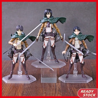 โมเดลฟิกเกอร์ PVC อนิเมะผ่าพิภพไททัน EREN MIKASA Levi·Ackerman ของขวัญวันเกิด ของเล่นสําหรับเด็ก