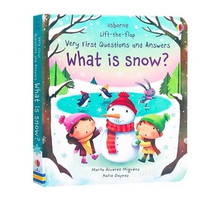 Usborne Lift The Flap Very First Questions and Answers What is snow หนังสือบอร์ดบุ๊คสำหรับเด็กพร้อมลูกเล่น