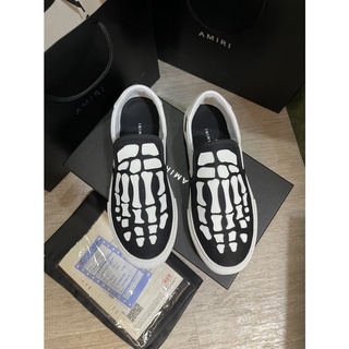 Amiri Skel Toe Slip On Black/White รองเท้าผ้าใบแบบสวมพร้อมกล่อง