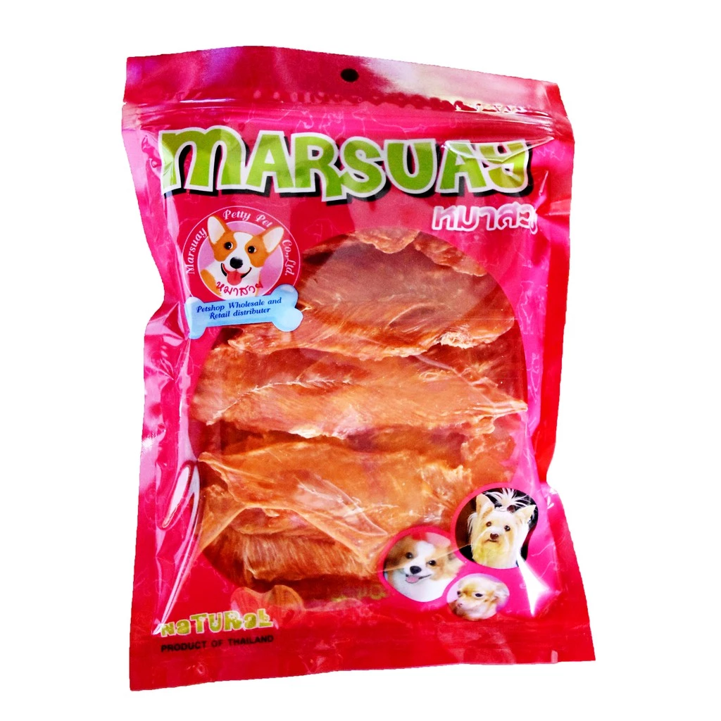สันในไก่ อบแห้ง หมาสวย น้ำหนัก 450g. สินค้ามีทะเบียนอาหารสัตว์ ปลอดภัยแน่นอน