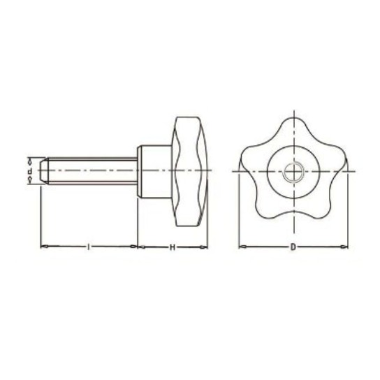 น็อตมือหมุนดอกไม้ M4 M5 M6 M8 M10 M12 ความยาว 20 30 35 40 50 60สกรูมือหมุน น็อตมือหมุน Star Grip Knob Bolt(แพ็คละ 1 ตัว) - รูปที่ 2