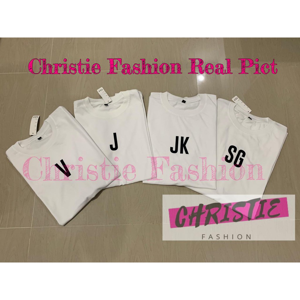 V SG JK JIN RM JHOPE JM BTS เสื้อยืด