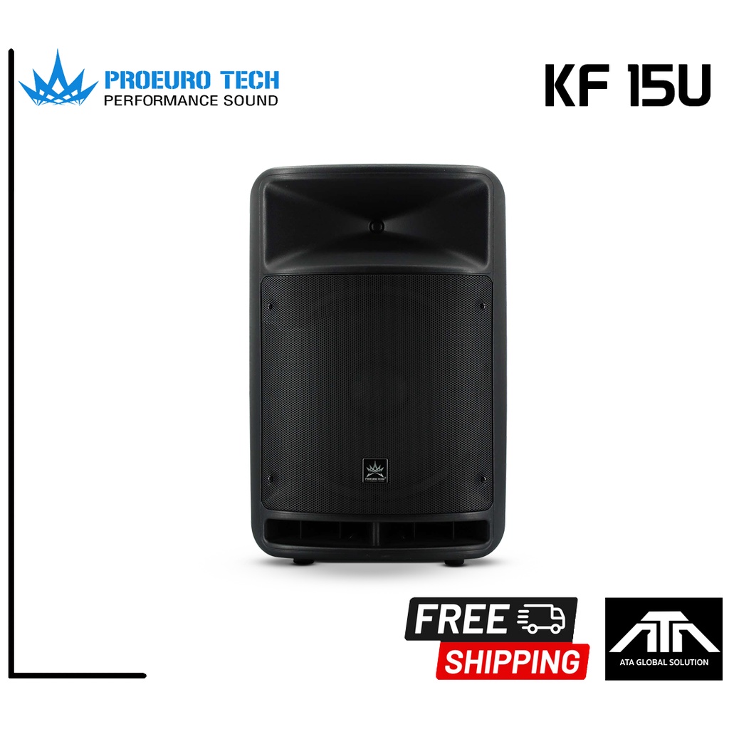 PROEURO TECH KF 15U ตู้ลำโพงอเนกประสงค์ ขนาด 15 นิ้ว รองรับ USB,Bluetooth พร้อมไมโครโฟนไร้สาย ตู้ลำโพงเคลื่อนที่ล้อลาก