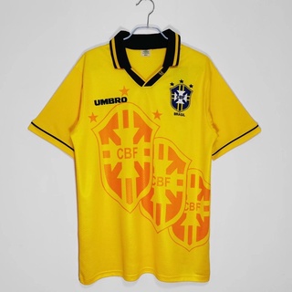 เสื้อกีฬาแขนสั้น ลายทีมชาติฟุตบอล Brazil home 1993/94 คุณภาพสูง AAA สไตล์เรโทร