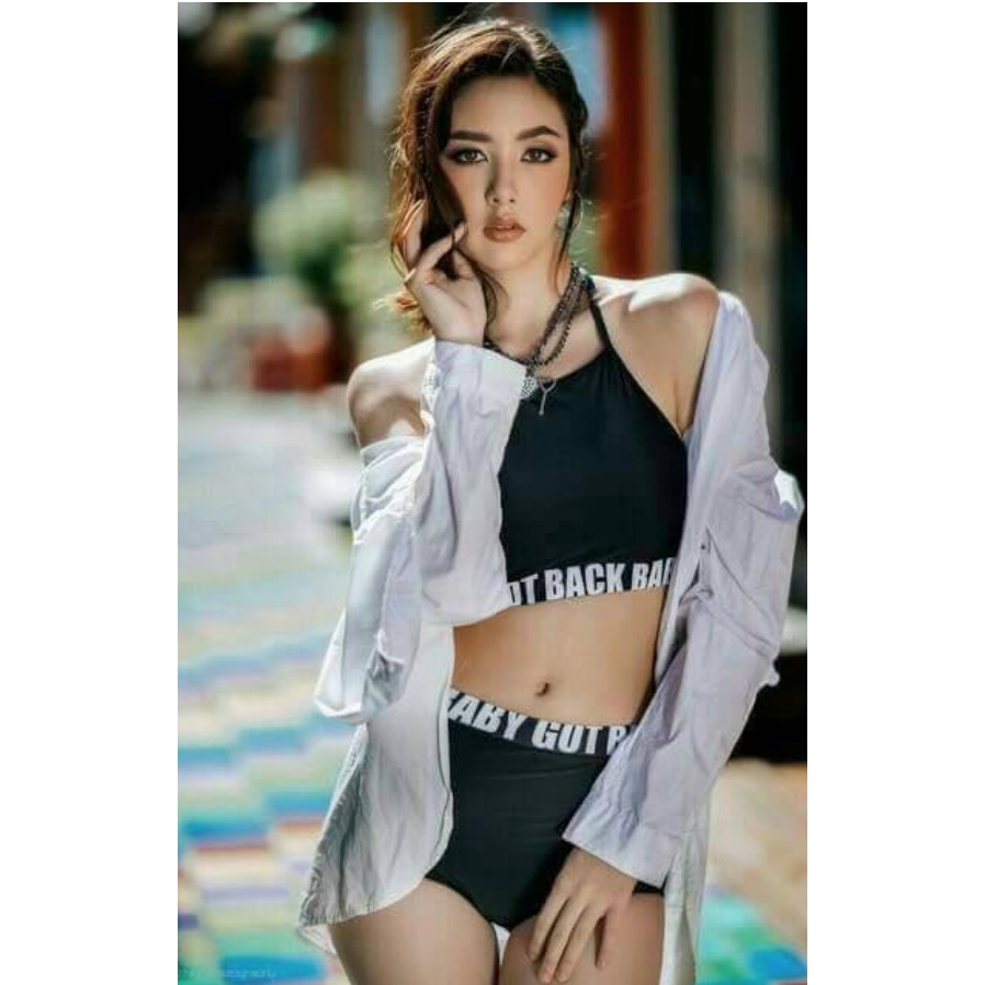 ชุดว่ายน้ำ BABY GOT BACK บรามีฟอง กางเกงเอวสูง (267) #4