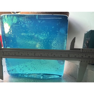 lab made glass (ocean blue)rough stone(rough material-652gms(4x4 inch)