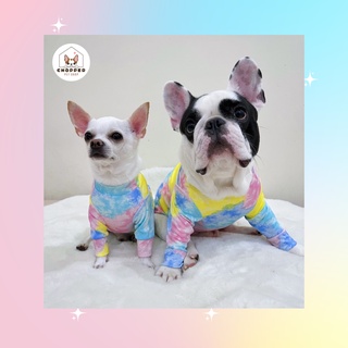 🐶พร้อมส่ง🐶 เสื้อหมา เสื้อแมว เสื้อกันขนร่วงแบบสองขา ลายมัดย้อมสีพาสเทล เสื้อผ้าสัต