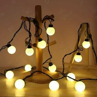 ไฟปิงปอง LED ไฟประดับ / ไฟตกแต่ง(ลูกใหญ่) ความยาว 4.5-5 เมตร 20 ดวงไฟ (เสียบปลั๊กไฟบ้านใช้งานได้เลย)