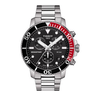 Tissot Seastar 1000 Chronograph ทิสโซต์ ซีสตาร์ 1000 สีดำแดง เงิน T1204171105101 นาฬิกาผู้ชาย